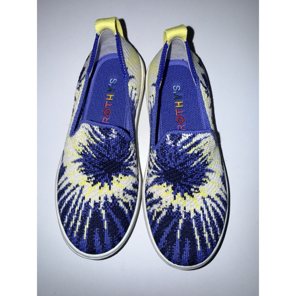 Rothy's Kids Shoes Sz 13 Kids Sneaker Blue Burst Yellow White J